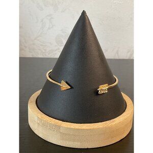 Gold Tone Adjustable Bangle Bracelet Arrow Triangle Accents Womens Jewelry
